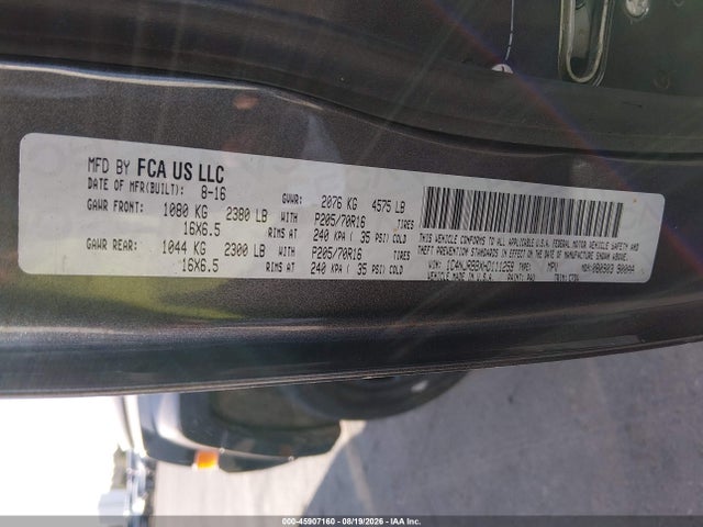 Aukcja sprzedaży 2017 Jeep Patriot Sport, vin: 1C4NJRBBXHD111259, numer aukcji: 45907160