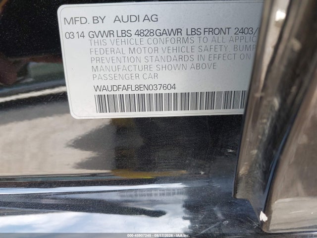 Aukcja sprzedaży 2014 Audi A4 2.0t Premium, vin: WAUDFAFL8EN037604, numer aukcji: 45907245