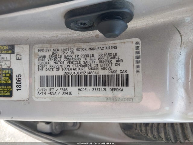 Aukcja sprzedaży 2009 Toyota Corolla Le, vin: 1NXBU40EX9Z148044, numer aukcji: 45907258