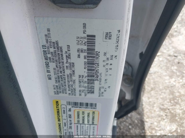 Ford FUSION SE 2016 3FA6P0H71GR119392 Image 9