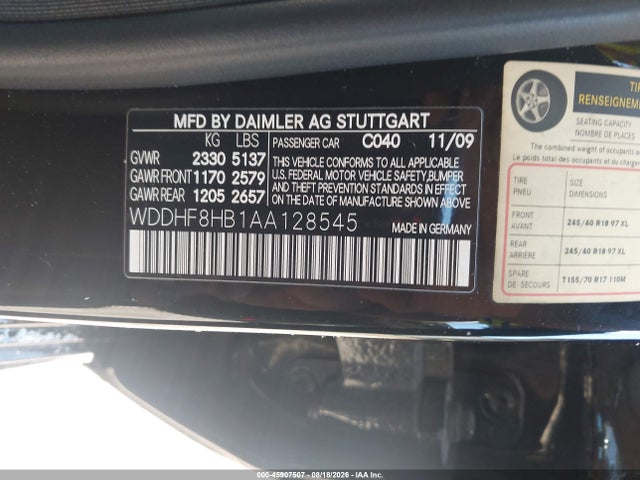 Продажа на аукционе авто 2010 Mercedes-benz E 350 4matic, vin: WDDHF8HB1AA128545, номер лота: 45907507
