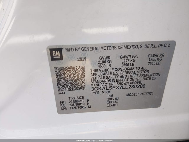 2020 Gmc Terrain Fwd Denali მანქანა იყიდება აუქციონზე, vin: 3GKALSEX7LL230286, აუქციონის ნომერი: 45907632
