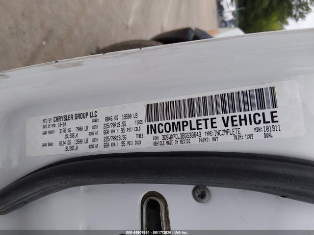 Продажа на аукционе авто 2011 Ram Ram 5500 Hd Chassis St/slt/laramie, vin: 3D6WA7CL3BG538643, номер лота: 45907661