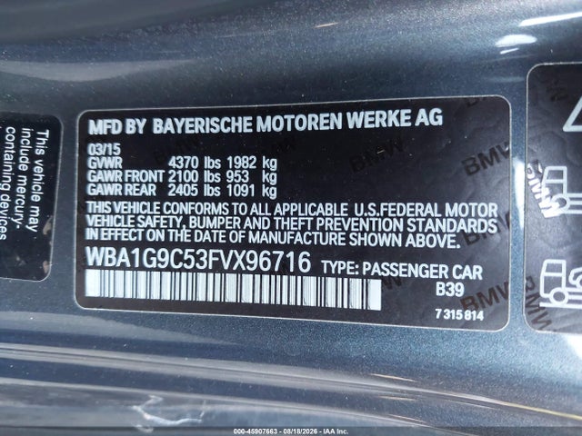 Aukcja sprzedaży 2015 Bmw 228i, vin: WBA1G9C53FVX96716, numer aukcji: 45907663