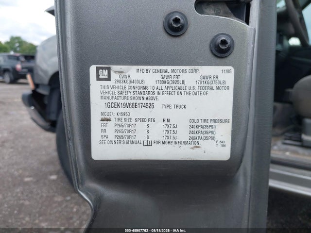 Aukcja sprzedaży 2006 Chevrolet Silverado 1500 Work Truck, vin: 1GCEK19V66E174526, numer aukcji: 45907762