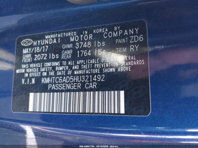 Hyundai Veloster 2017 KMHTC6AD5HU321492 Image 9