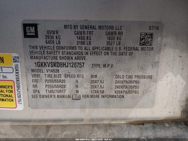 Продажа на аукционе авто 2017 Gmc Acadia Limited, vin: 1GKKVSKD8HJ120757, номер лота: 45907813