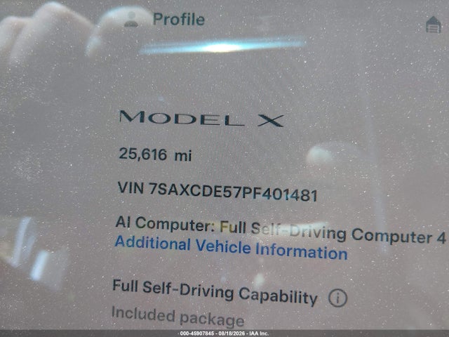 Tesla Model X Dual Motor All-wheel Drive/standard Range 2023 7SAXCDE57PF401481 Image 15