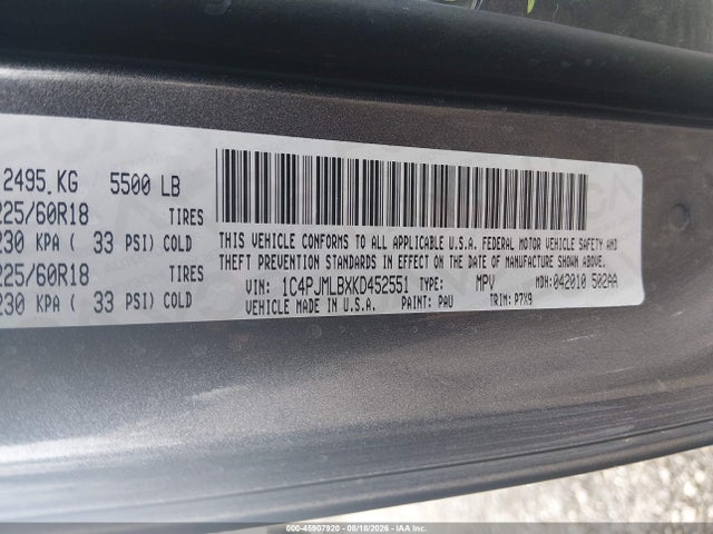 Aukcja sprzedaży 2019 Jeep Cherokee Altitude 4x4, vin: 1C4PJMLBXKD452551, numer aukcji: 45907920