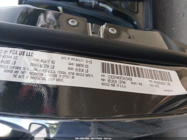 Auction sale of the 2015 Dodge Dart Se, vin: 1C3CDFAA3FD415458, lot number: 45907954