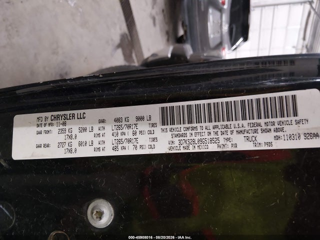 Aukcja sprzedaży 2009 Dodge Ram 2500 Slt, vin: 3D7KS28L09G518525, numer aukcji: 45908016
