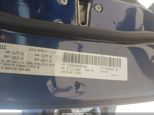 45908051 :رقم المزاد ، 2C3CDXHGXHH557330 vin ، 2017 Dodge Charger Sxt Rwd مزاد بيع