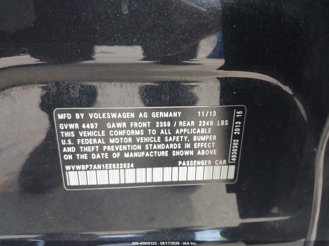 WVWBP7AN1EE522024 Volkswagen Cc 2.0t Sport