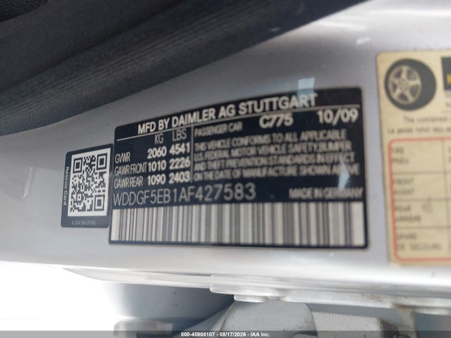 45908107 :رقم المزاد ، WDDGF5EB1AF427583 vin ، 2010 Mercedes-benz C 300 Sport مزاد بيع