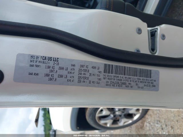 2018 Jeep Compass Limited 4x4 მანქანა იყიდება აუქციონზე, vin: 3C4NJDCB6JT306891, აუქციონის ნომერი: 45908140