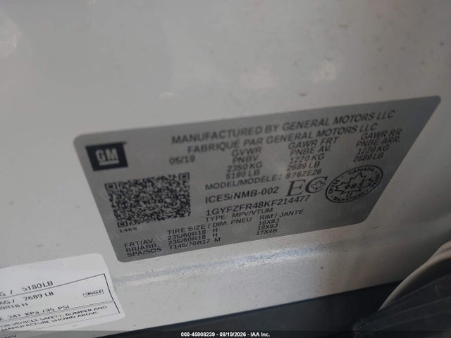 Продаж на аукціоні авто 2019 Cadillac Xt4 Sport, vin: 1GYFZFR48KF214477, номер лоту: 45908239