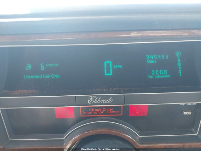 1989 Cadillac Eldorado მანქანა იყიდება აუქციონზე, vin: 1G6EL1154KU618871, აუქციონის ნომერი: 45908346