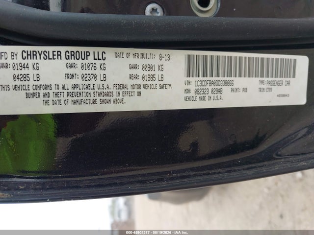 Aukcja sprzedaży 2013 Dodge Dart Sxt, vin: 1C3CDFBA0DD338866, numer aukcji: 45908377