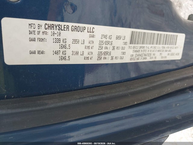 45908393 :رقم المزاد ، 2D4RN4DE7AR478299 vin ، 2010 Dodge Grand Caravan Se مزاد بيع