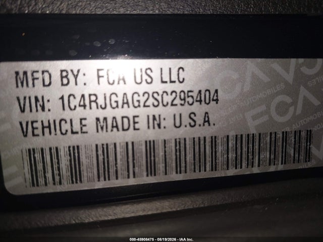 45908475 :رقم المزاد ، 1C4RJGAG2SC295404 vin ، 2025 Jeep Grand Cherokee Laredo X 4x2 مزاد بيع