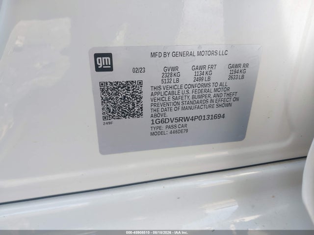 Aukcja sprzedaży 2023 Cadillac Ct5-v V-series, vin: 1G6DV5RW4P0131694, numer aukcji: 45908510
