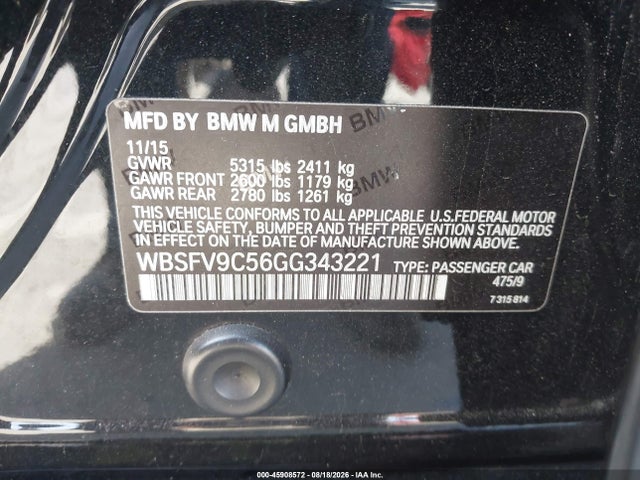 WBSFV9C56GG343221 BMW M5