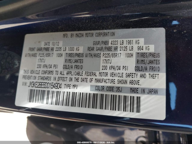 Aukcja sprzedaży 2013 Mazda Cx-5 Sport, vin: JM3KE2BE6D0154904, numer aukcji: 45908579