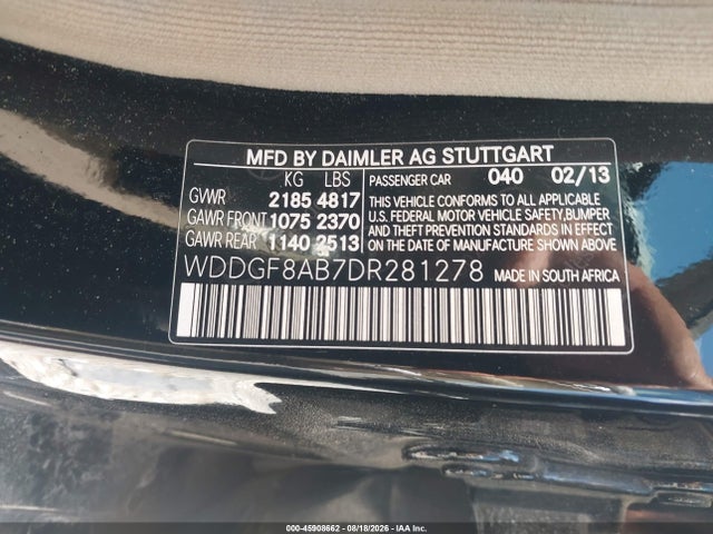 Aukcja sprzedaży 2013 Mercedes-benz C 300 Sport 4matic, vin: WDDGF8AB7DR281278, numer aukcji: 45908662