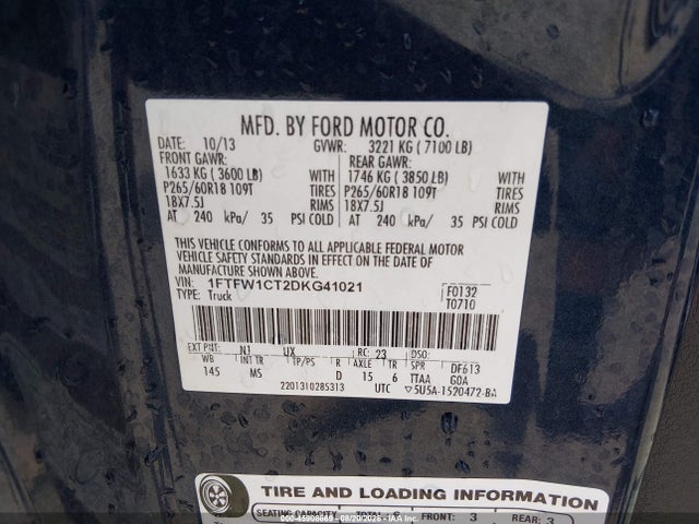 Aukcja sprzedaży 2013 Ford F-150 Xlt, vin: 1FTFW1CT2DKG41021, numer aukcji: 45908669