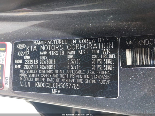 KIA NIRO EX 2017 KNDCC3LC1H5057785 Image 9