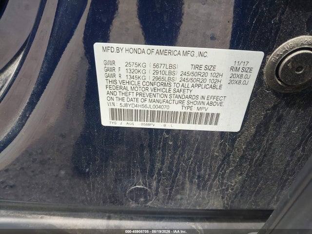 Продаж на аукціоні авто 2018 Acura Mdx Technology Package   Acurawatch Plus Pkg, vin: 5J8YD4H56JL004070, номер лоту: 45908705