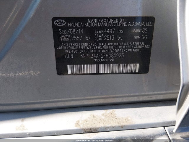 Продажа на аукционе авто 2015 Hyundai Sonata Limited, vin: 5NPE34AF2FH080923, номер лота: 45908767