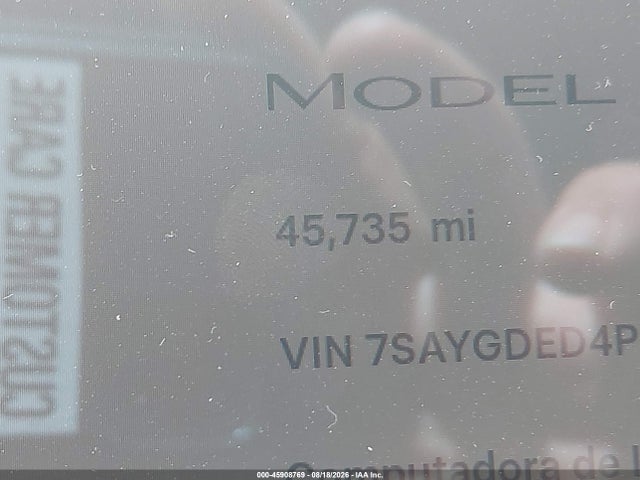 45908769 :رقم المزاد ، 7SAYGDED4PF949695 vin ، 2023 Tesla Model Y Rwd مزاد بيع