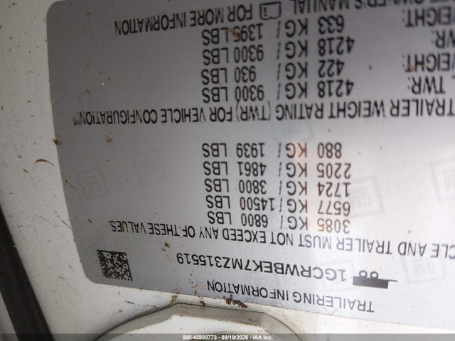 45908773 :رقم المزاد ، 1GCRWBEK7MZ315519 vin ، 2021 Chevrolet Silverado 1500 مزاد بيع