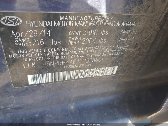 Hyundai ELANTRA SE 2014 5NPDH4AE4EH528601 Image 9