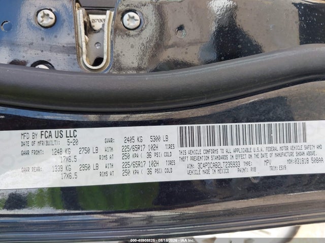 Продажа на аукционе авто 2020 Dodge Journey Se Value, vin: 3C4PDCAB2LT235933, номер лота: 45908825