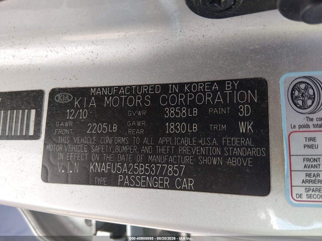 Продаж на аукціоні авто 2011 Kia Forte Ex, vin: KNAFU5A25B5377857, номер лоту: 45908895
