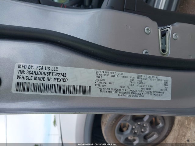 45908898 :رقم المزاد ، 3C4NJDDN6PT522743 vin ، 2023 Jeep Compass Trailhawk 4x4 مزاد بيع