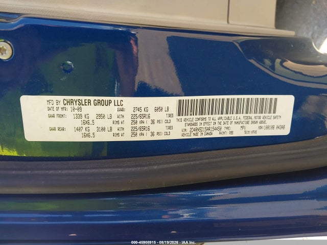 Aukcja sprzedaży 2010 Dodge Grand Caravan Sxt, vin: 2D4RN5D15AR154450, numer aukcji: 45908915
