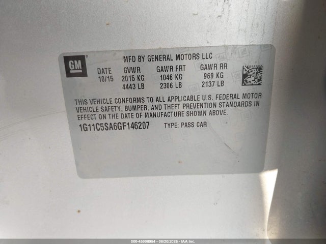 Chevrolet Malibu Limited Lt 2016 1G11C5SA6GF146207 Image 9