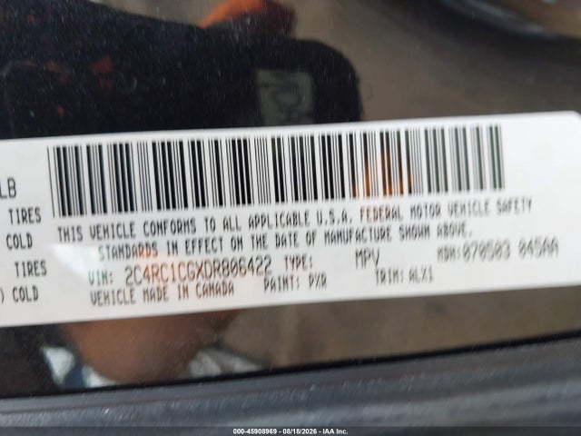 45908969 :رقم المزاد ، 2C4RC1CGXDR806422 vin ، 2013 Chrysler Town & Country Touring-l مزاد بيع