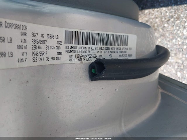 45908987 :رقم المزاد ، 1J8GR48K47C656284 vin ، 2007 Jeep Grand Cherokee Laredo مزاد بيع