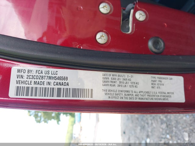 Продажа на аукционе авто 2021 Dodge Challenger R/t, vin: 2C3CDZBT7MH546569, номер лота: 45909020