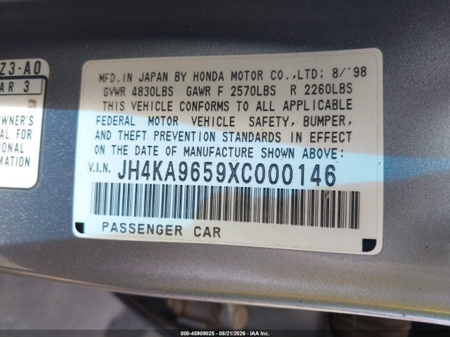 Продажа на аукционе авто 1999 Acura Rl 3.5, vin: JH4KA9659XC000146, номер лота: 45909025