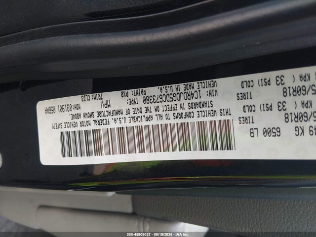 45909027 :رقم المزاد ، 1C4RDJDG5DC673380 vin ، 2013 Dodge Durango Crew مزاد بيع