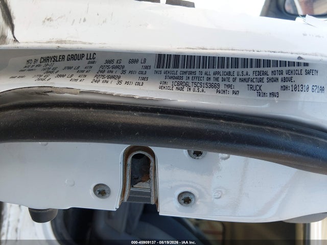 45909137 :رقم المزاد ، 1C6RD6LT5CS153669 vin ، 2012 Ram 1500 Lone Star مزاد بيع