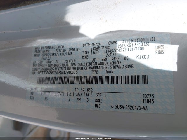 Ford F-250 Xl 2024 1FT7W2BT5REC98285 Image 9
