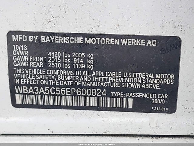 Продаж на аукціоні авто 2014 Bmw 328i, vin: WBA3A5C56EP600824, номер лоту: 45909250