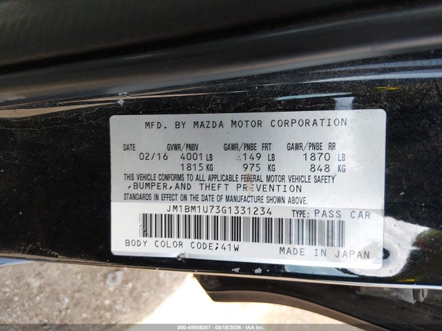 Продаж на аукціоні авто 2016 Mazda Mazda3 I Sport, vin: JM1BM1U73G1331234, номер лоту: 45909387