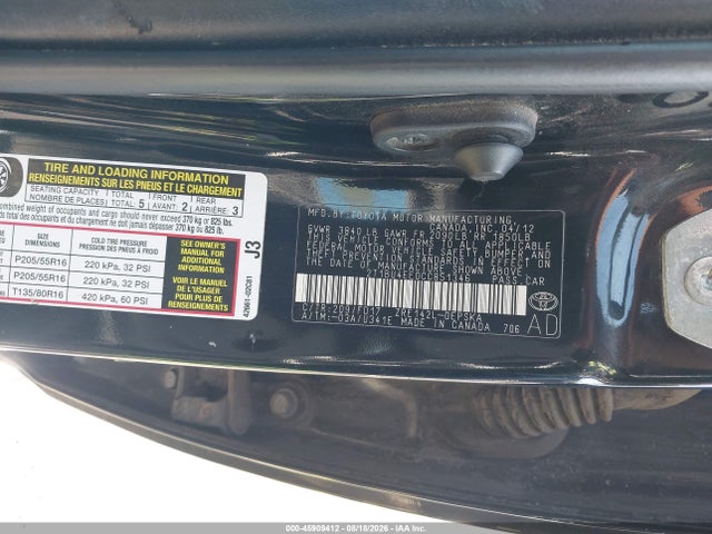 Aukcja sprzedaży 2012 Toyota Corolla S, vin: 2T1BU4EE0CC851346, numer aukcji: 45909412